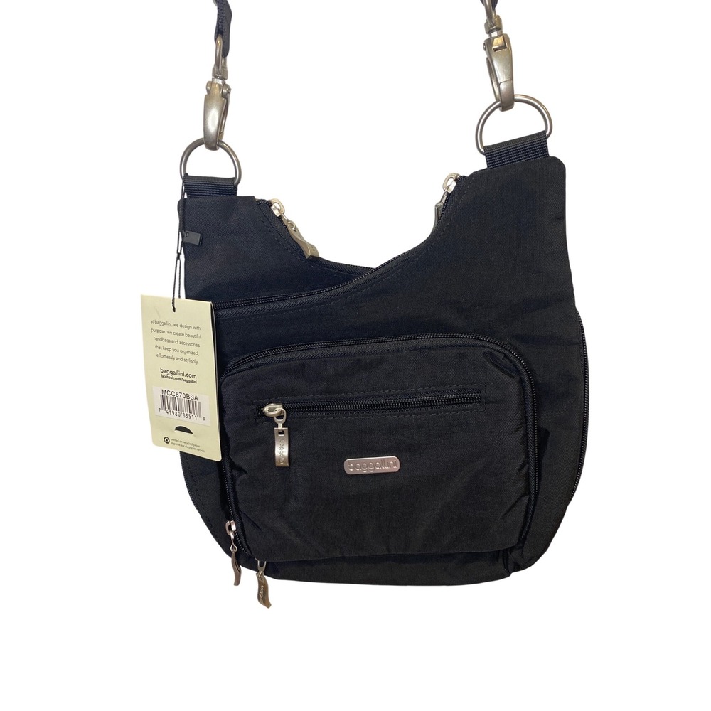 Baggallini Everywhere Crossbody Bag Black Nylon Travel Shoulder MCC570BSA NEW - Picture 2 of 5